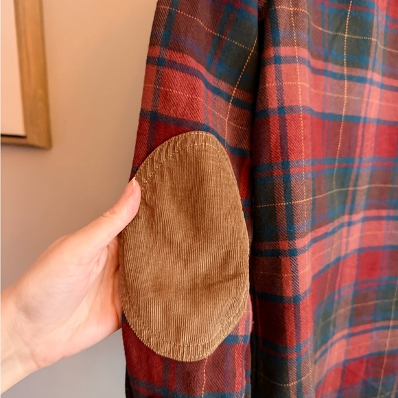 Roots Canada Heritage Plaid Flannel Shirt – Corduroy Elbow Patches – Size Small - Picture 7 of 8